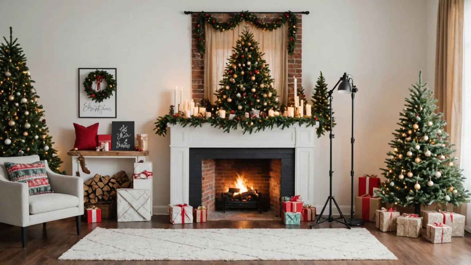 Christmas Family Photo Backdrop Setup 2026